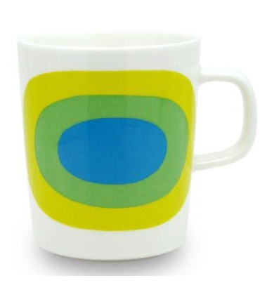 Marimekko Melooni Mug, Bianco Verde e Blu