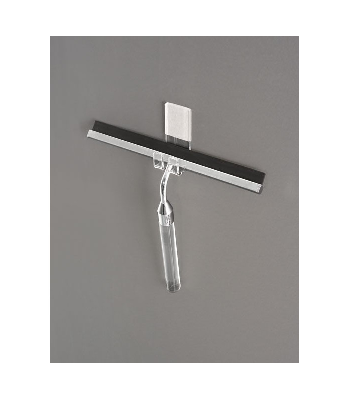 TL Bath asciugavetro in plexiglass e acciaio con gancio da incollo a parete