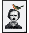 Poster Cornice Nera 20x25 - Man With Bird Vanilla Fly