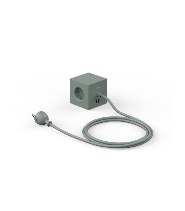 Square1, Oak Green -  Multipresa Avolt Design