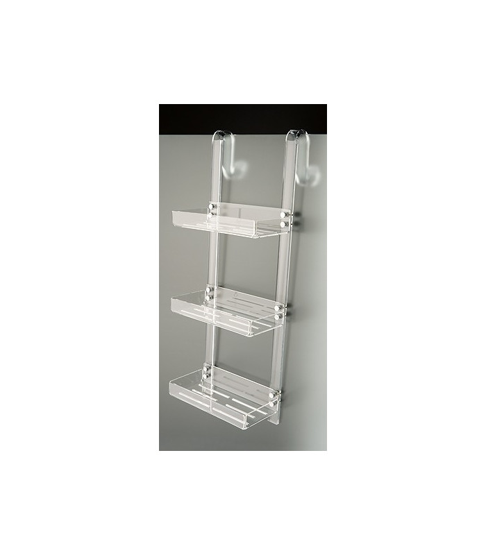 TL Bath Mensola porta oggetti 3 piani Plexigas Nero