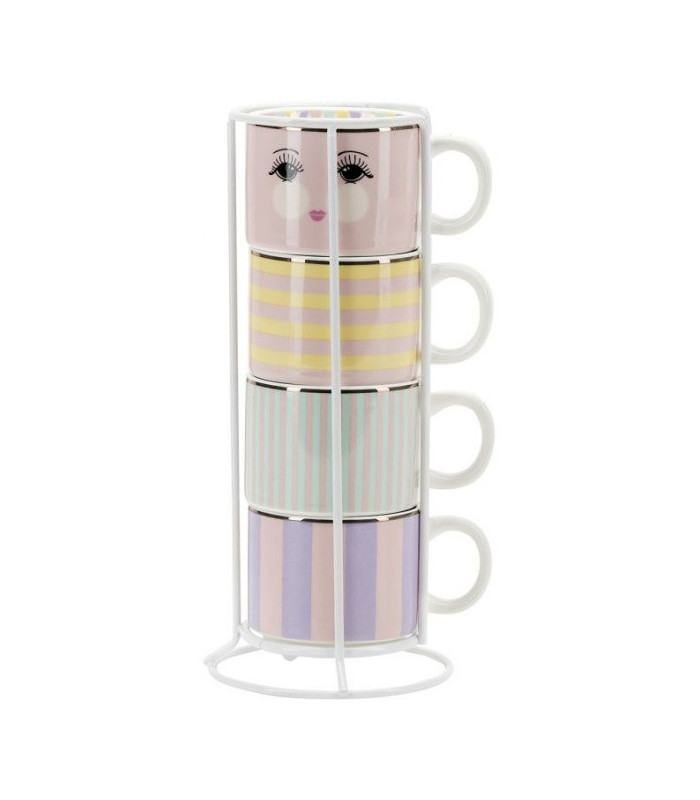 Mugs in a Rack set di 4 tazze  Miss Etoile