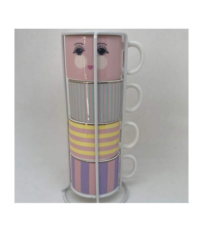 Mugs in a Rack set di 4 tazze  Miss Etoile