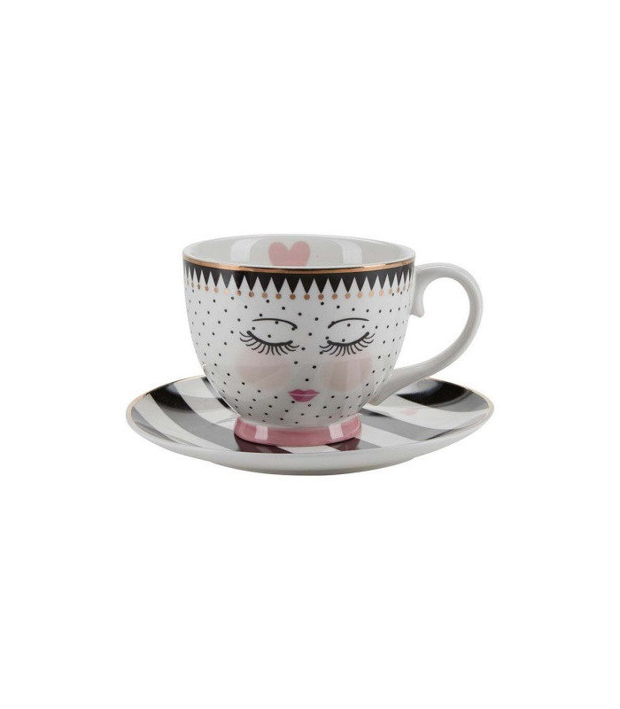 Lace Espresso set di 4 tazze con ricamo Miss Etoile