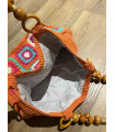 Borsa morbida Crochet fatto a mano, con manici in Bambu'