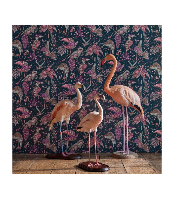 Animalia Audubon Pink Clarke & Clarke