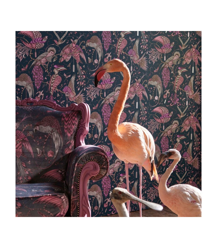 Animalia Audubon Pink Clarke & Clarke