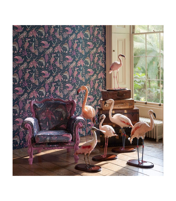 Animalia Audubon Pink Clarke & Clarke