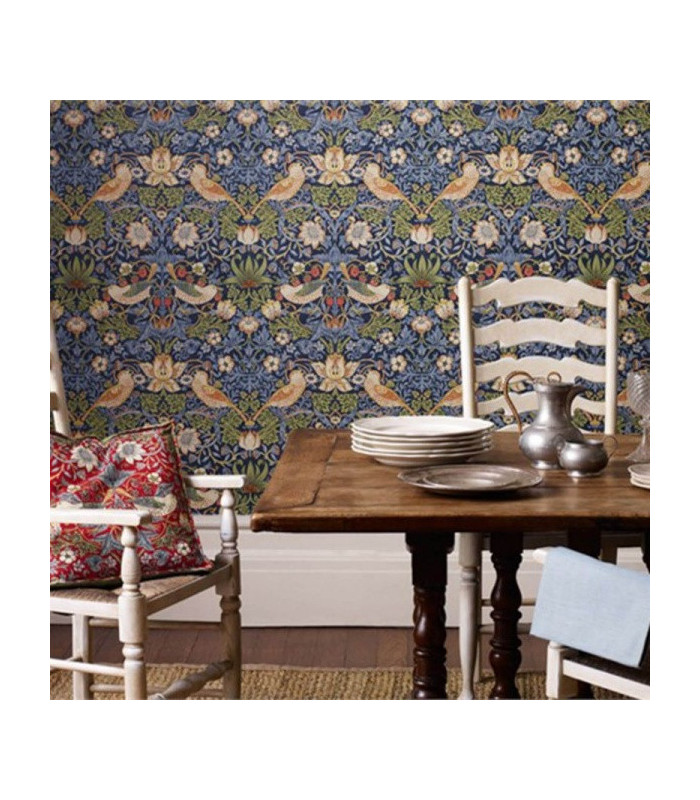 Strawberry Thief , Morris & Co Wallpaper Compilation Colore: Chocolate/Slate