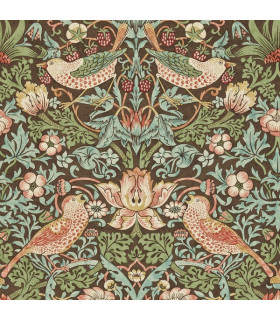 Strawberry Thief , Morris & Co Wallpaper Compilation Colore: Chocolate/Slate