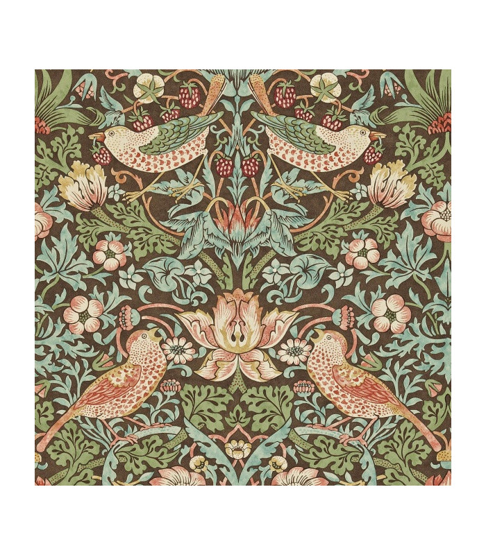 Strawberry Thief , Morris & Co Wallpaper Compilation Colore: Chocolate/Slate