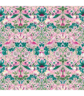 Strawberry Thief , Morris & Co Bedford Park Collection Colore: Miami Strip