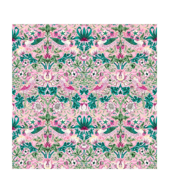 Strawberry Thief , Morris & Co Bedford Park Collection Colore: Miami Strip