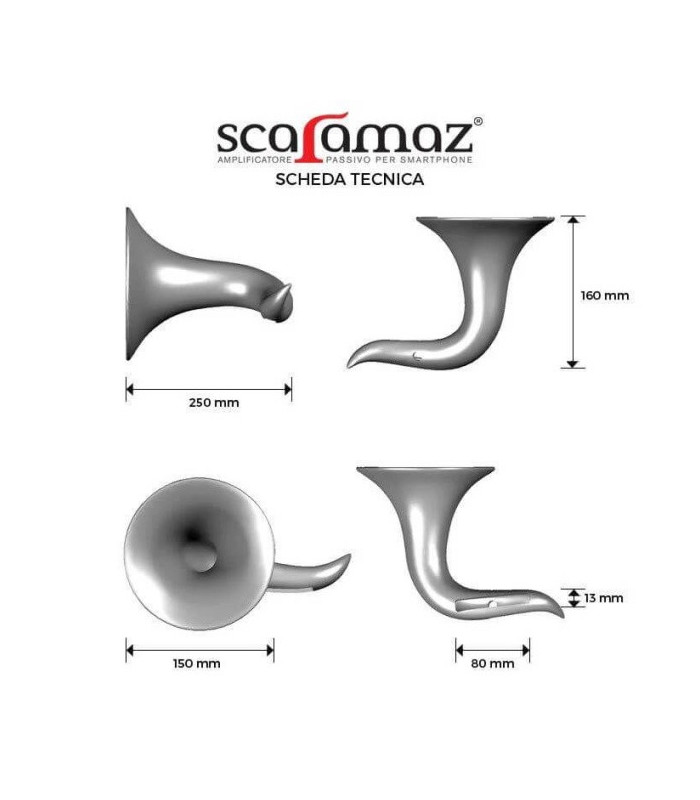 Amplificatore per cellulare. Compatibile con tutti gli smartphon in cui la cassa acustica è posizionata in basso, vicino al micr
