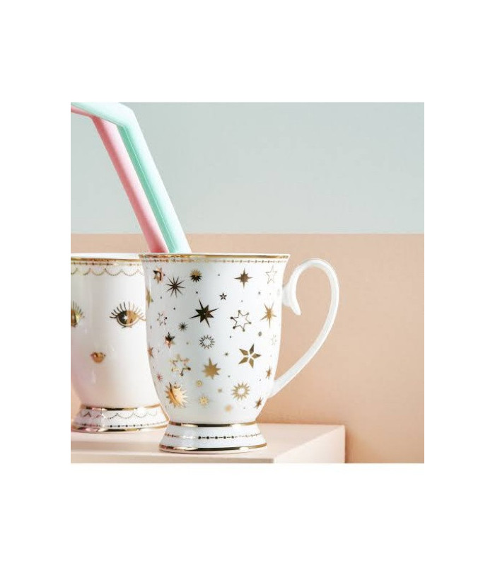 Set di 2 Mugs in ceramica con disegni oro , Miss Etoile